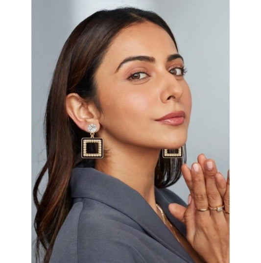 Gold Plated Square Earrings