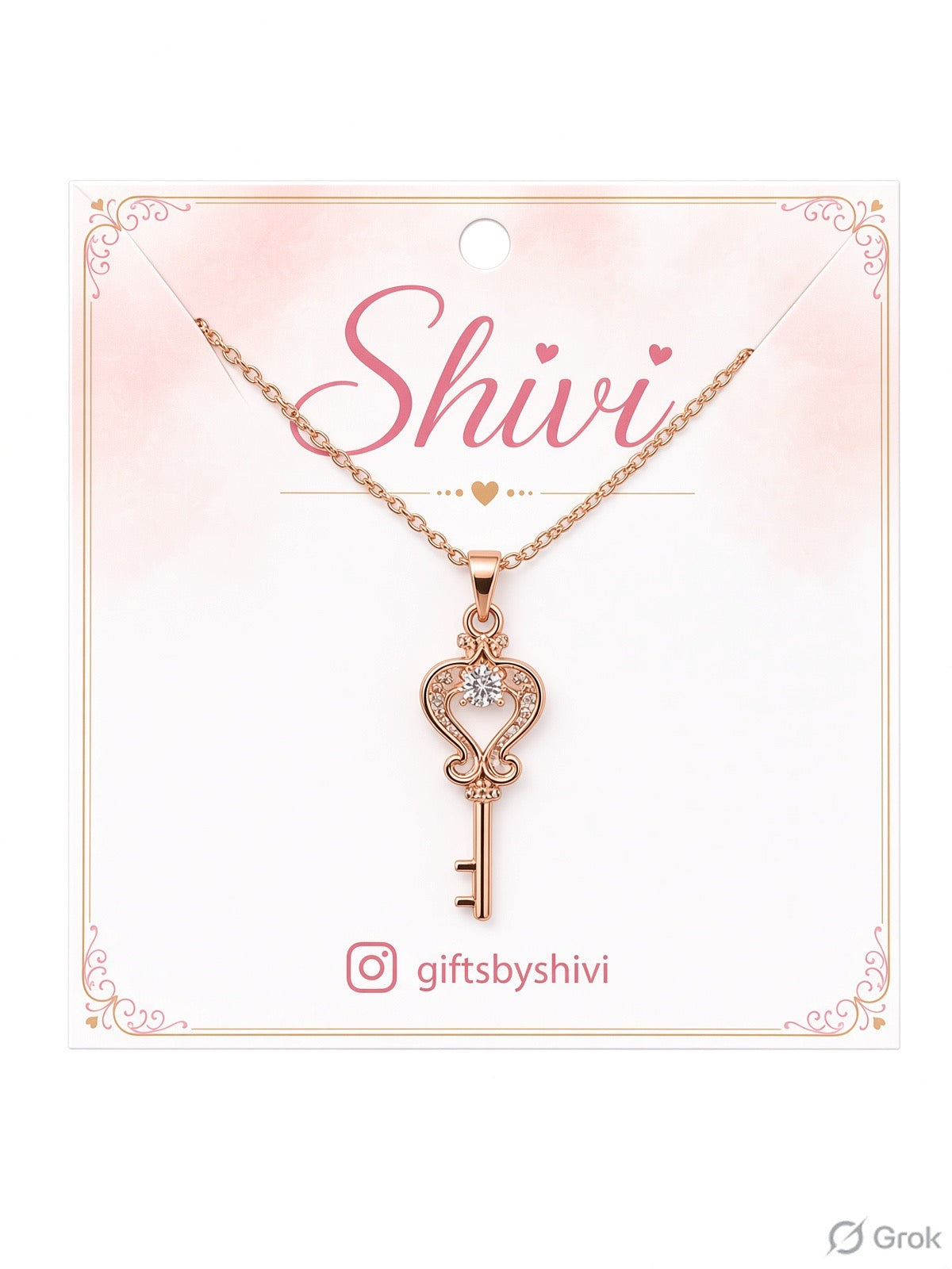 Premium Rose Gold Key Pendant