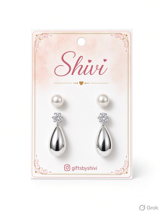Drop 3Pc Earrings Card