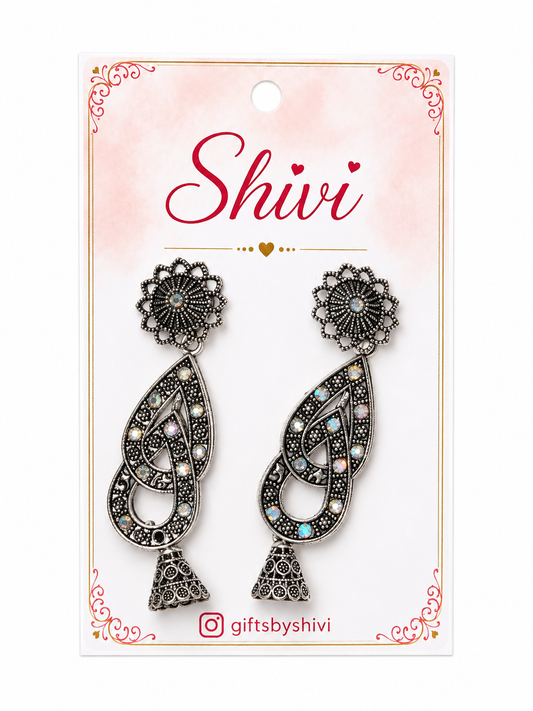 Oxidised Earrings D1