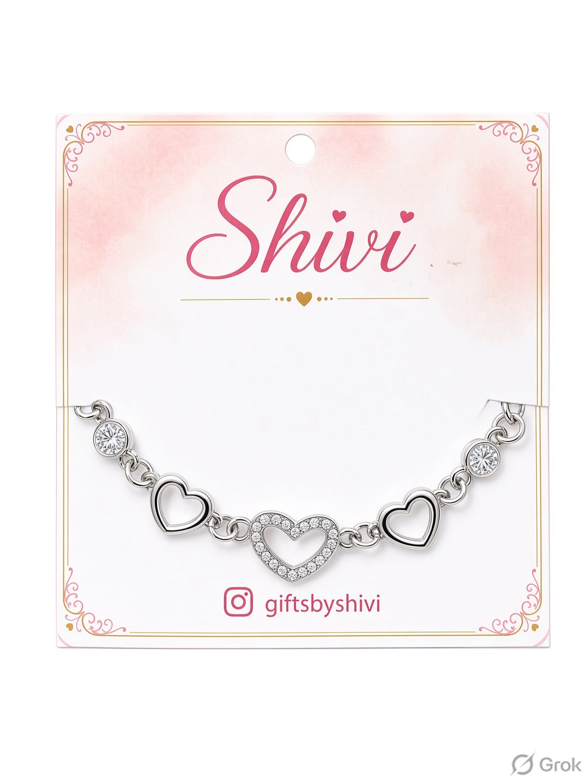 Silver Hearts Bracelet