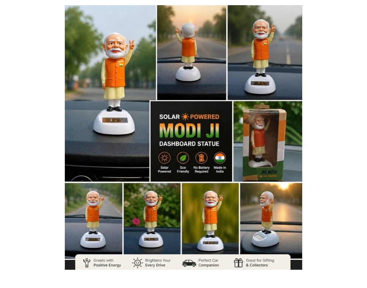 PM Modi Mini Solar Idol for Car Home Office