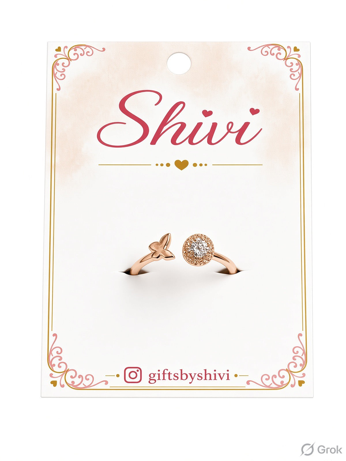 Rose Gold Butterfly Ring