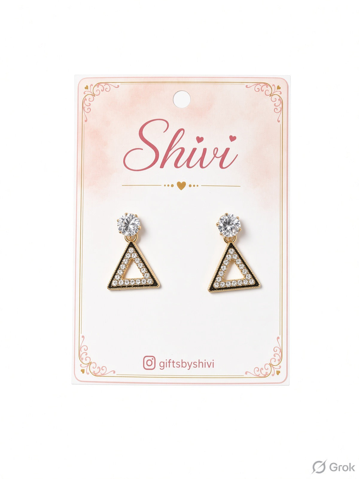 Gold Plated Triangle Earrings