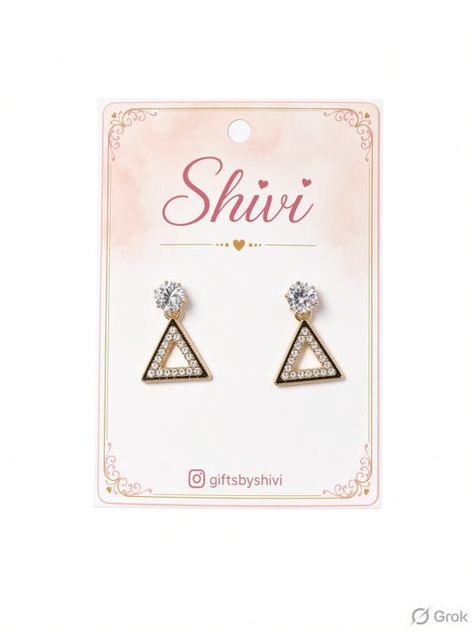 Gold Plated Triangle Earrings