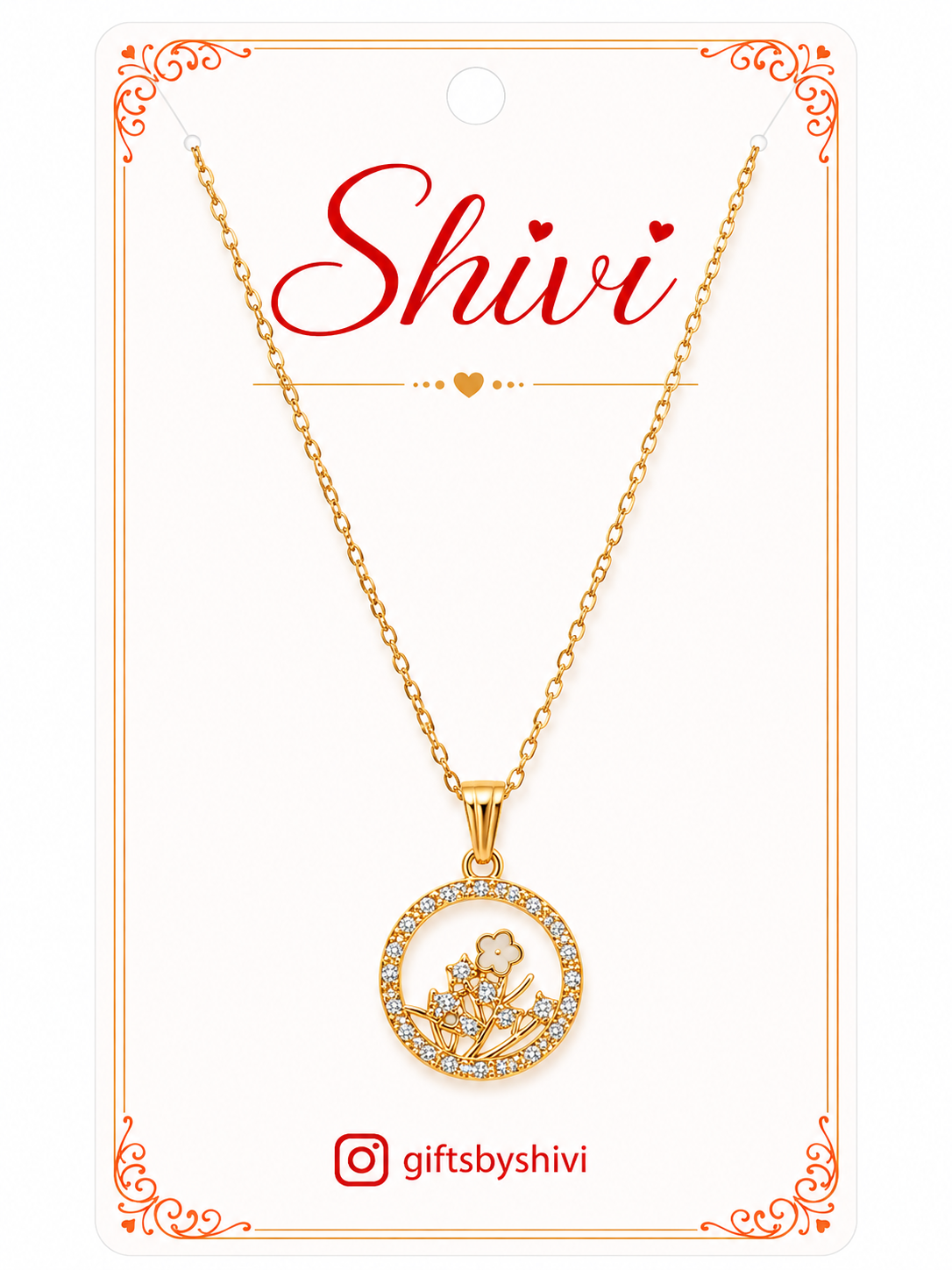 Golden Flower Pendant