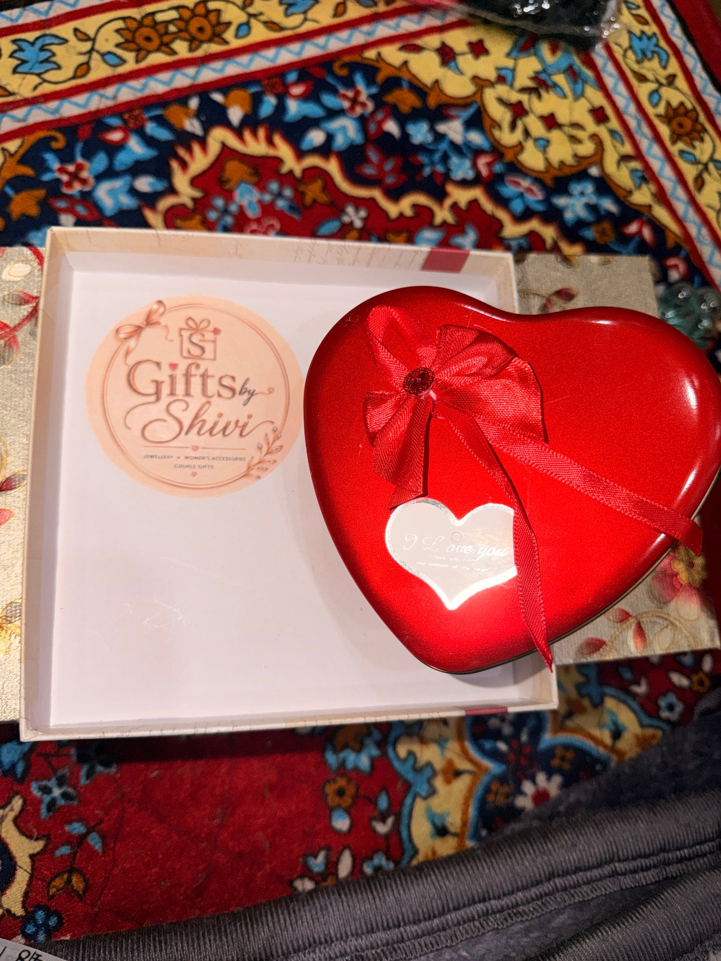 Heart Shape Couple Gifts Box with Teddy & Rose 🌹