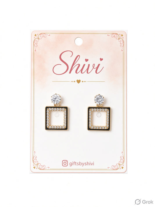 Gold Plated Square Earrings