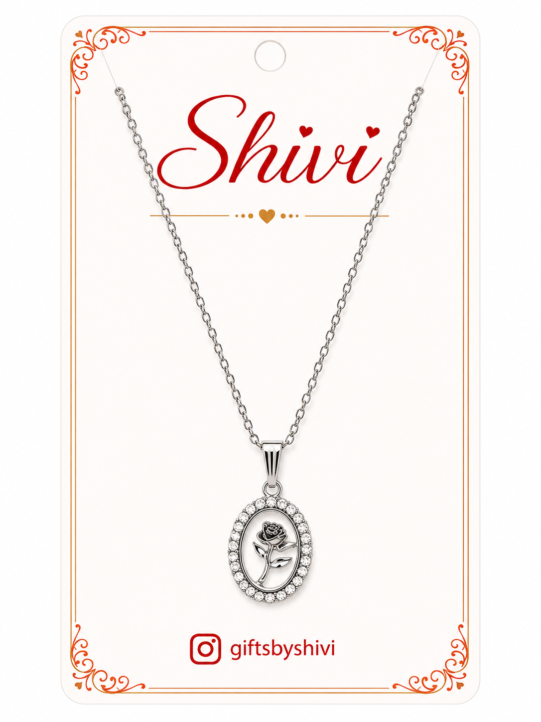 Silver Rose Pendant