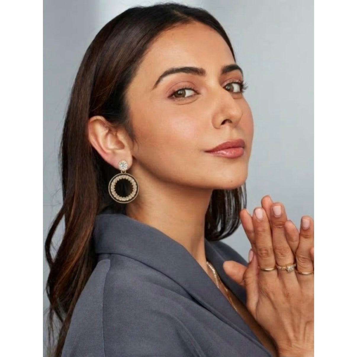 Gold Plated Round Earrings