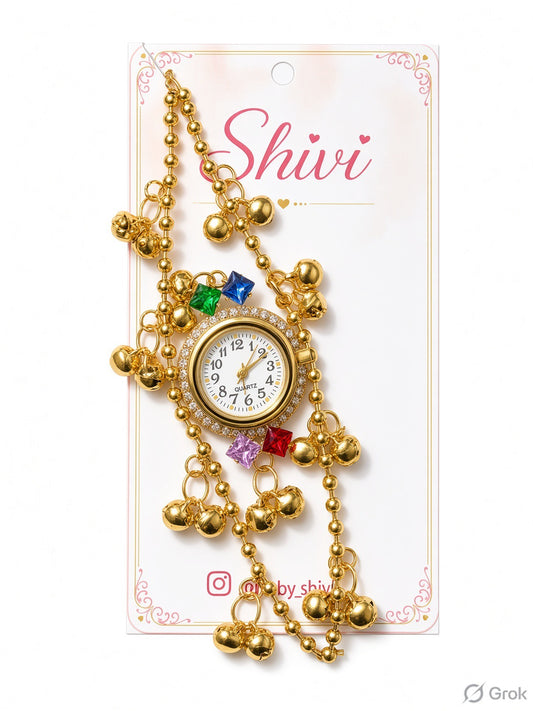 Kashmiri Ghungroo Charm Bracelet Watch