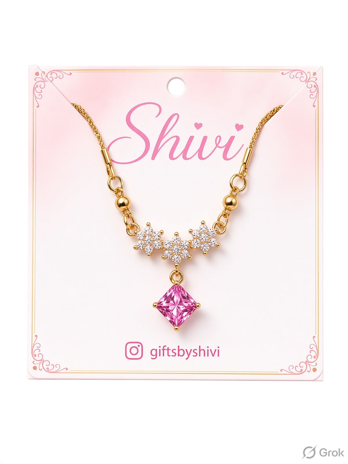 Premium Anti Tarnish Floral Pendant Necklace