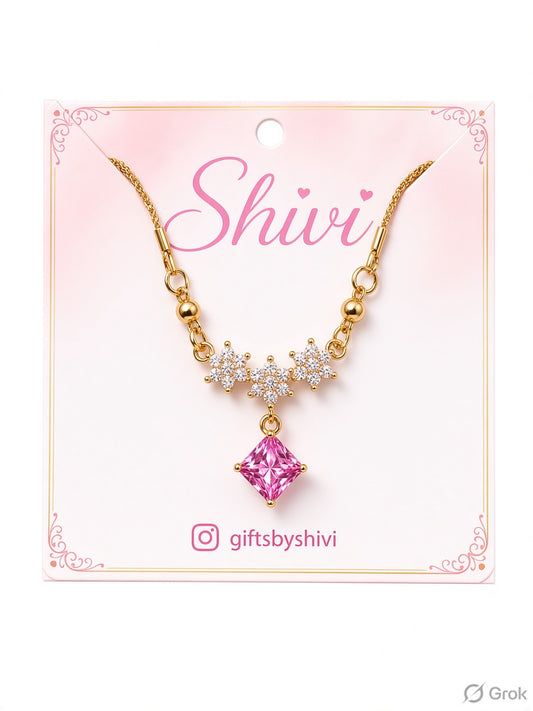 Premium Anti Tarnish Floral Pendant Necklace