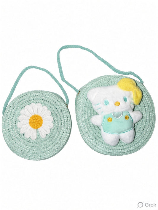 Combo Cute Girls Sling Jute Bag