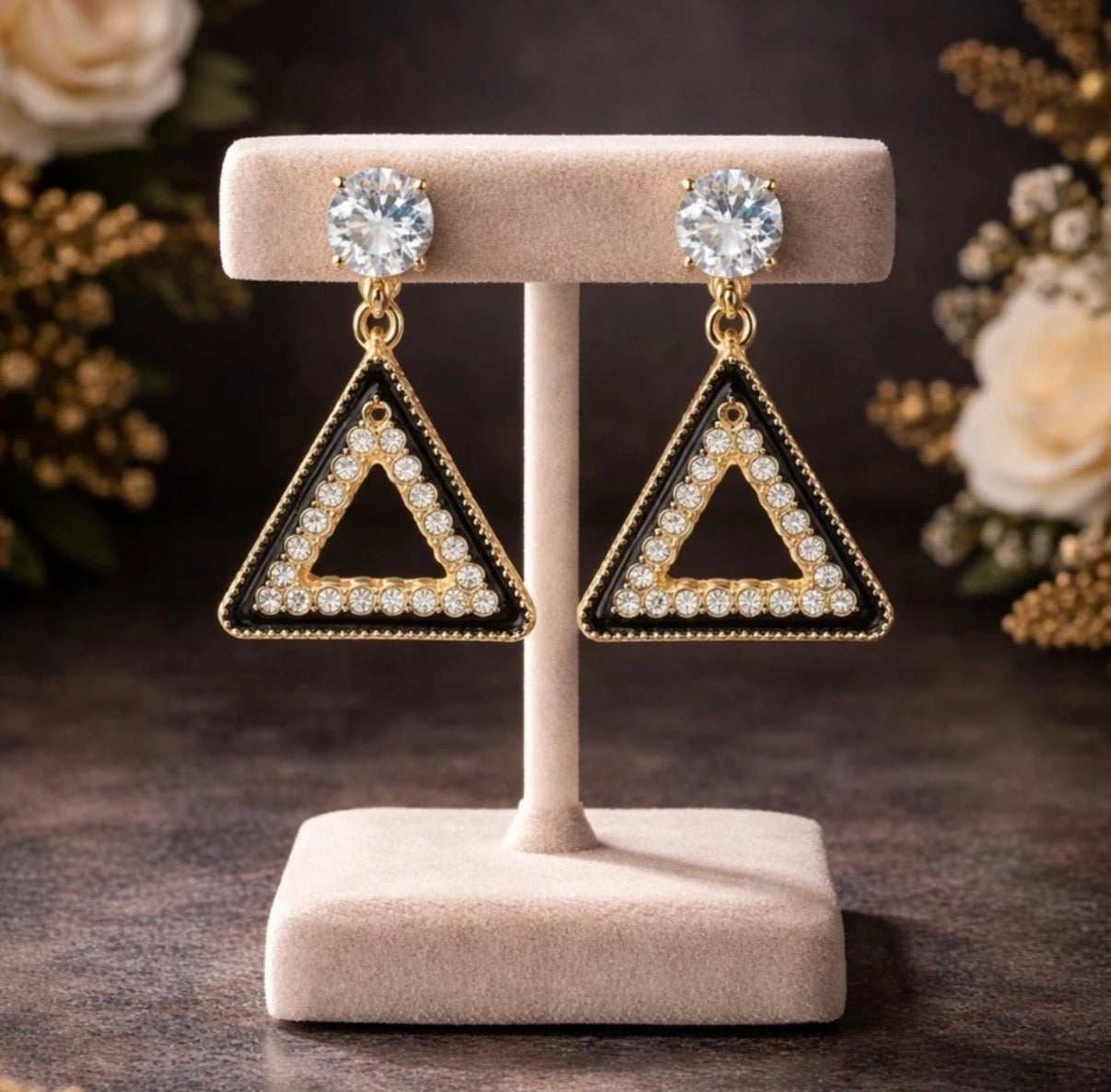 Gold Plated Triangle Earrings