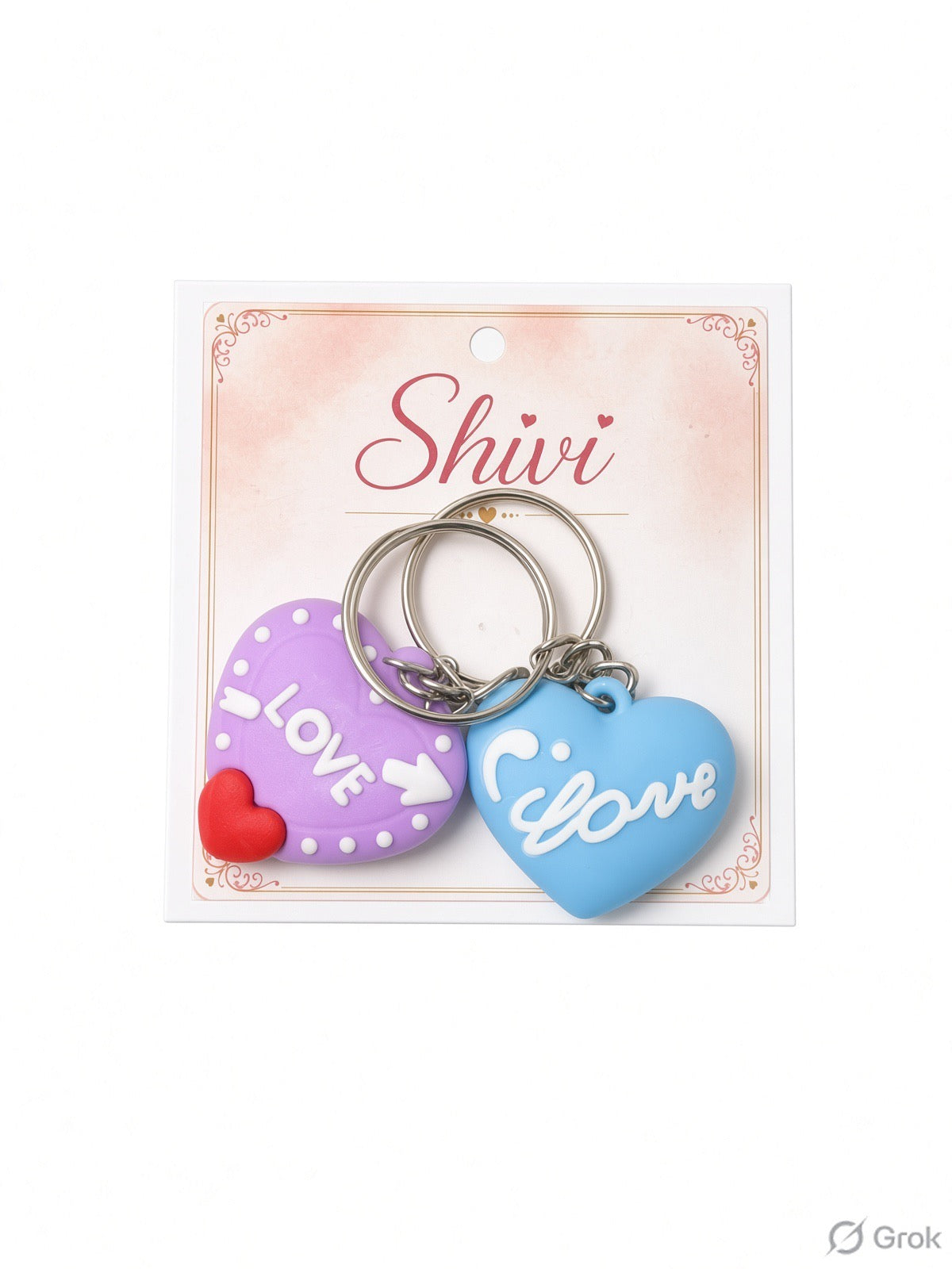 Love Silocone Keyring 2pc