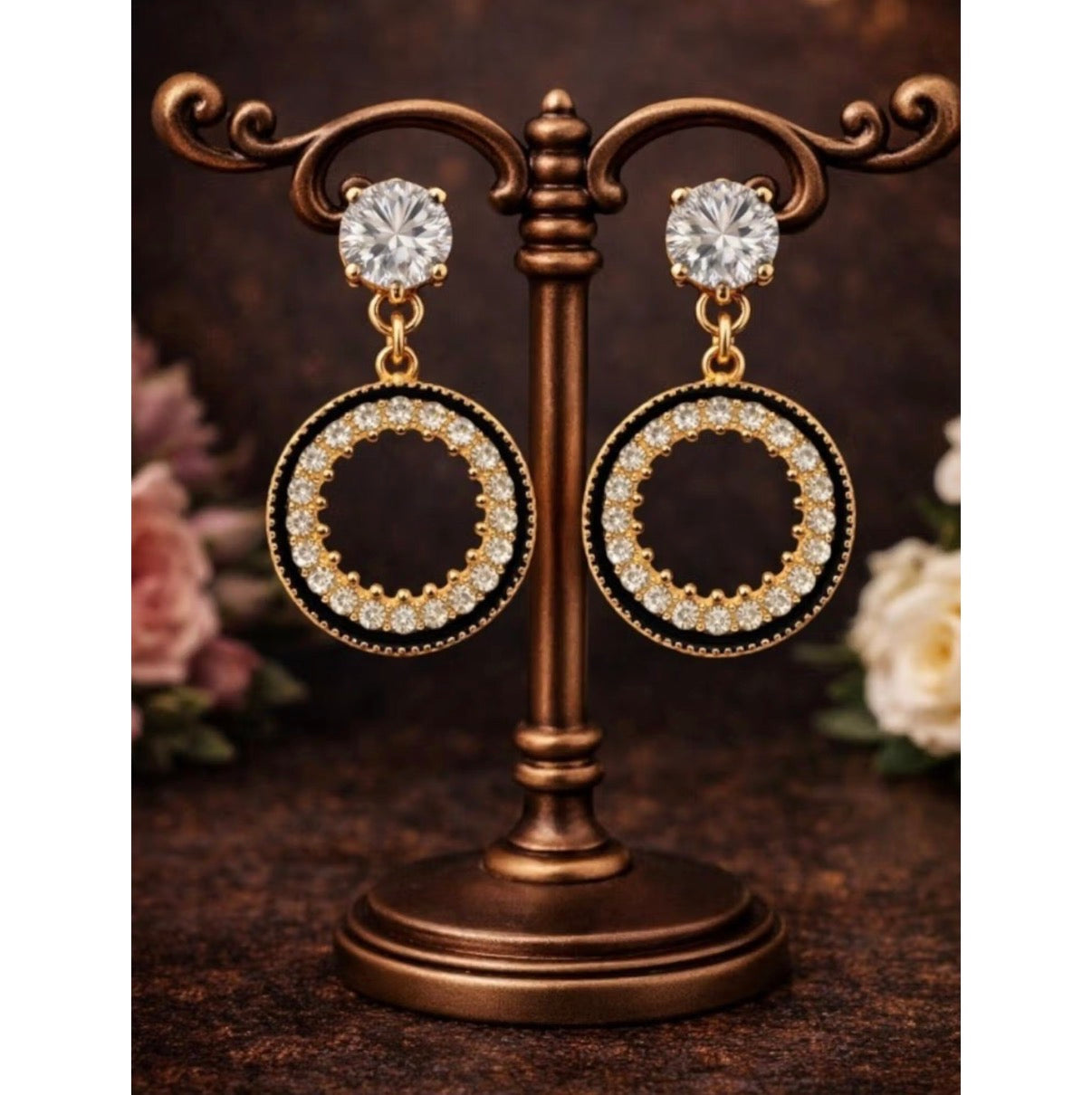 Gold Plated Round Earrings