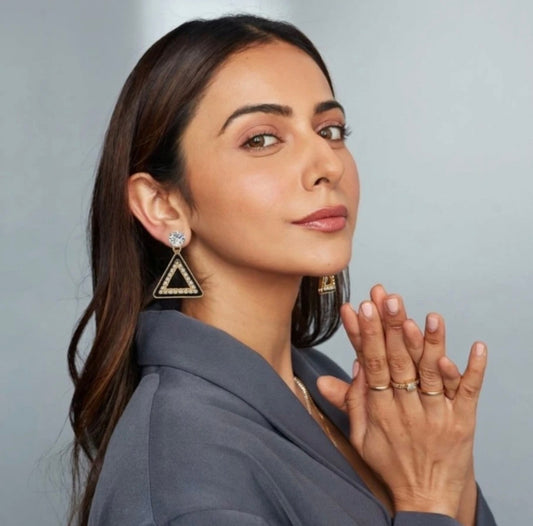 Gold Plated Triangle Earrings
