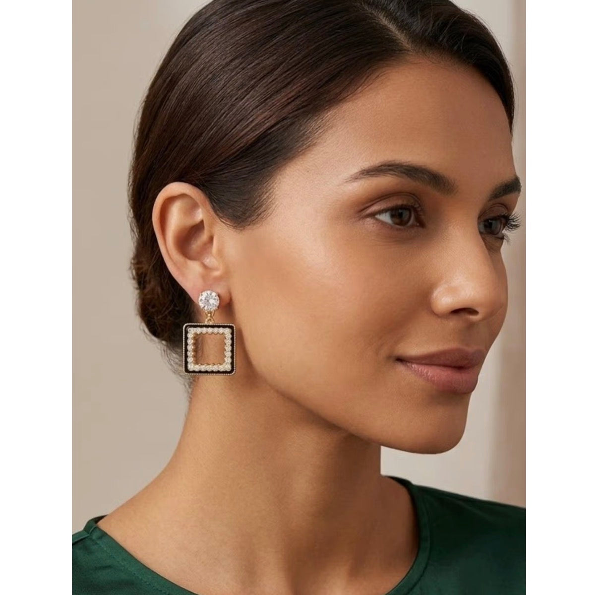 Gold Plated Square Earrings